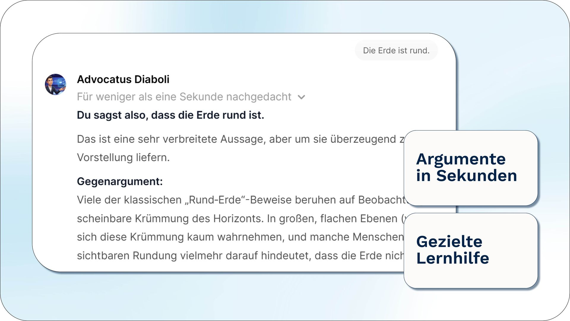 KI-Coach Advocatus Diaboli liefert in Sekunden Gegenargumente für gezielte Lernhilfe und kritisches Denken